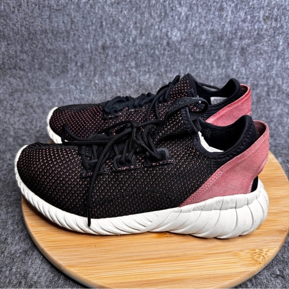 Adidas Tubular Doom Sock Primeknit Black Raw Pink Sneaker Sz 8.5 - Picture 5 of 8